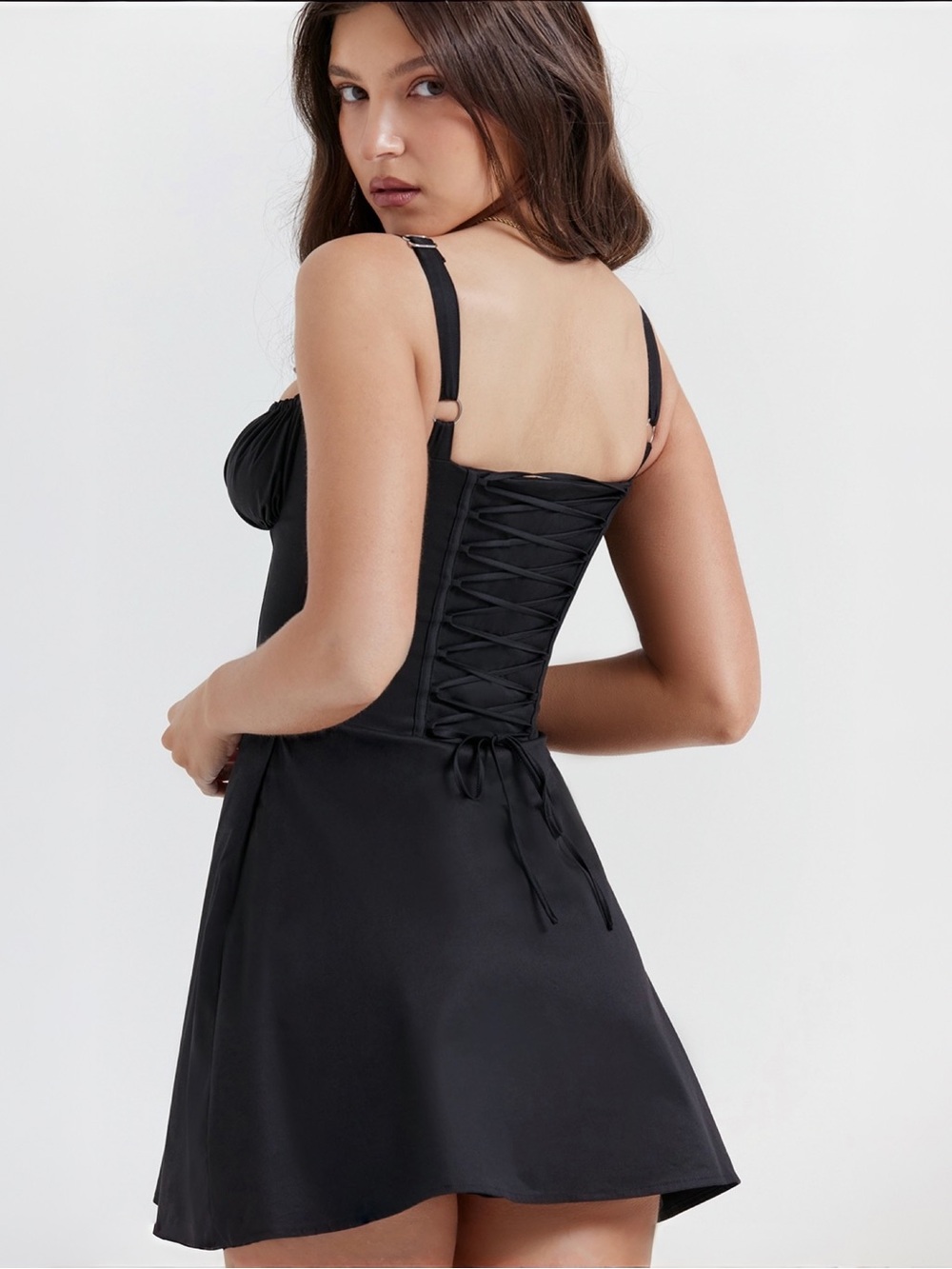 House of CB Carlotta Black Corset Mini Dress Sz XS (Plus Cup D-E) NWT - Picture 4 of 11
